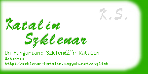 katalin szklenar business card